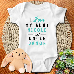 I love my Aunt And Uncle Personalized Boys or Girl Baby Bodysuit