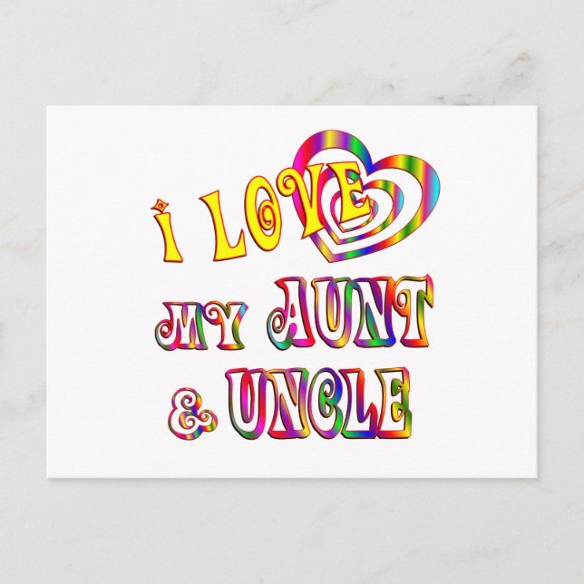 I love My Aunt and Uncle Postcard (Front)