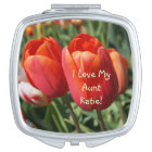 I Love My Aunt Personalized compact mirrors Tulips