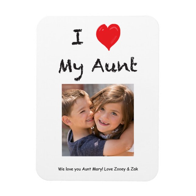 I Love My Aunt Photo Magnet Keepsake (Vertical)