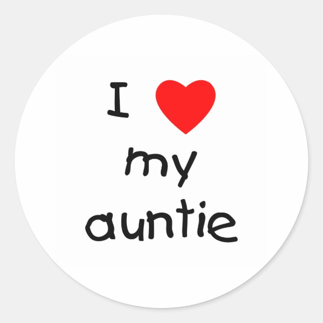 I Love My Auntie Classic Round Sticker (Front)
