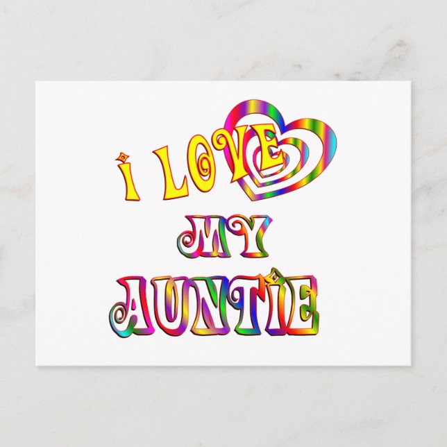 I Love My Auntie Postcard (Front)