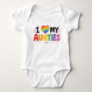 I Love My Aunties Text Art Baby Bodysuit