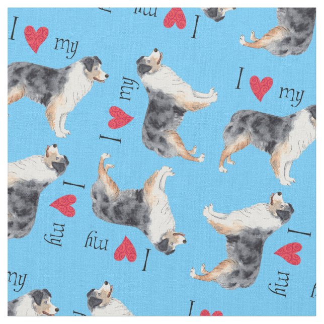 I Love my Aussie Fabric (Close Up)