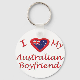 I Love My Australian Boyfriend Keychain