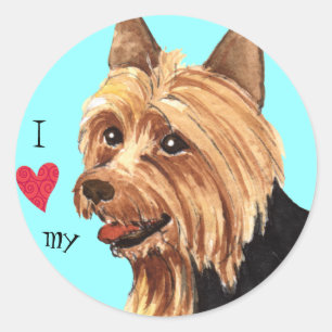 I Love my Australian Terrier Classic Round Sticker