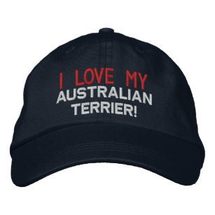 I Love My Australian Terrier Dog Embroidered Hat