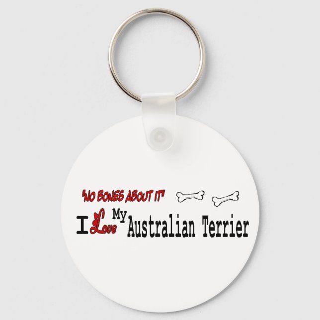 I Love My Australian Terrier Keychain (Front)