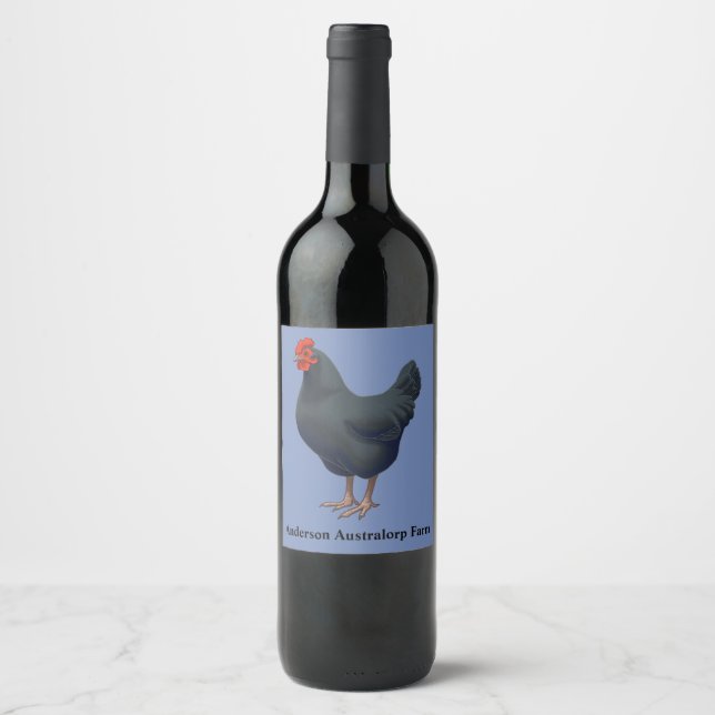 I Love My Australorp Chicken Wine Label (Front)