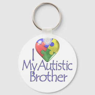 I Love My Autistic Brother Keychain