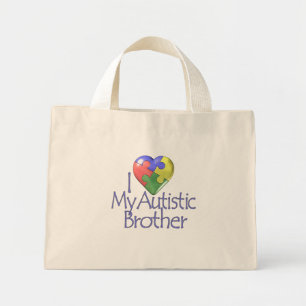 I Love My Autistic Brother Mini Tote Bag