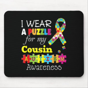 I Love My Autistic Cousin Autism Awareness Day Rai Mouse Pad