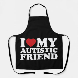 I Love My Autistic Friend Autism Heart Apron