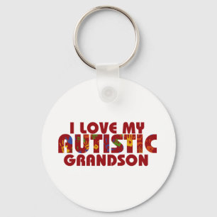 I Love my Autistic Grandson Keychain