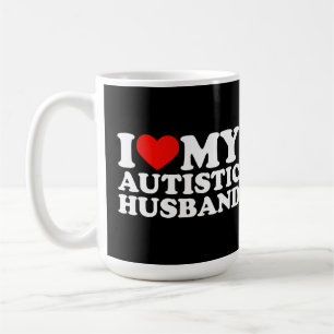 I Love My Autistic Husband Heart My Husband Autism Coffee Mug