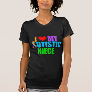 I Love My Autistic Niece Women's Dark T-Shirt