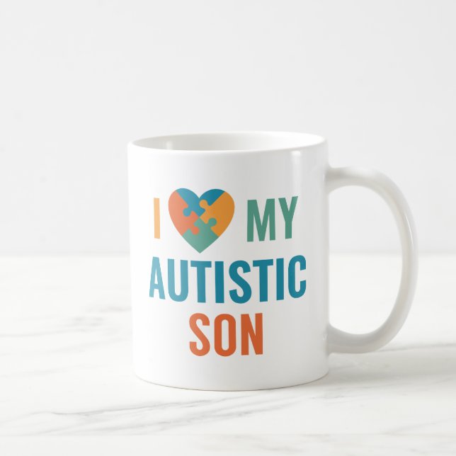 I Love My Autistic Son Coffee Mug (Right)