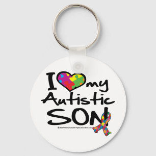 I Love My Autistic Son Keychain