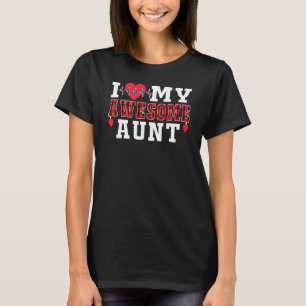 I Love My Awesome Aunt Cute Heartbeat Love Valenti T-Shirt
