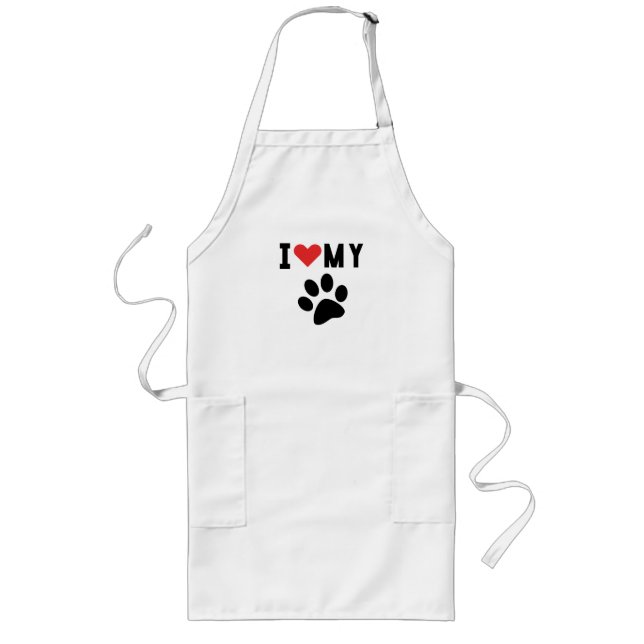I love my awesome cat dog long apron (Front)