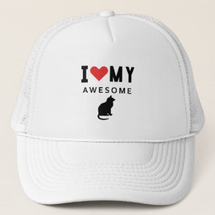 I love my awesome cat dog trucker hat