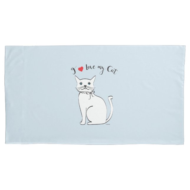 I love my awesome Cat, Stylish Pillowcase (Front)