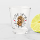 I Love My Awesome Girlfriend Photo Text Heart Shot Glass<br><div class="desc">A cool awesome design for a boyfriend or girlfriend to celebrate their relationship and publicly declare their love for their partner and significant other. The romantic design can be given as a gift for Valentine’s Day, anniversary, birthday or any occasion. The text is customizable and can be changed to describe...</div>
