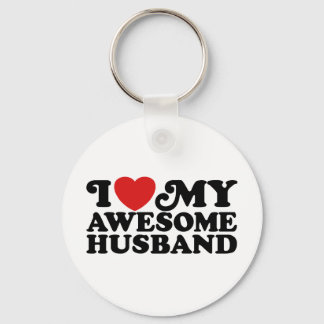 I Love My Awesome Husband Keychain