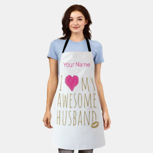 I love My Awesome Husband Wedding Anniversary Apron