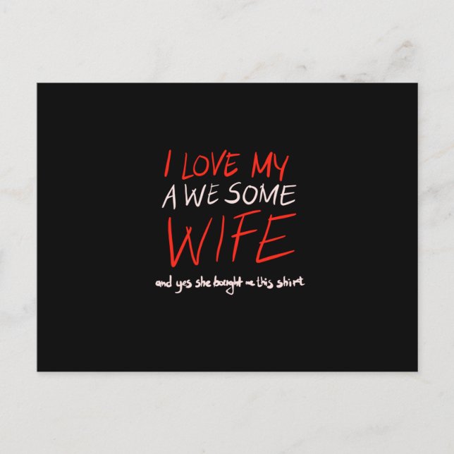 I love my awesome wife postcard (Front)