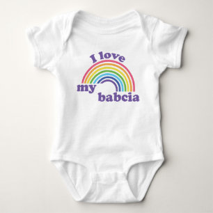 I Love My Babcia - Cute Rainbow Baby Bodysuit