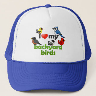 I Love My Backyard Birds Trucker Hat