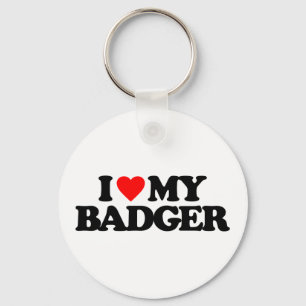 I LOVE MY BADGER KEYCHAIN