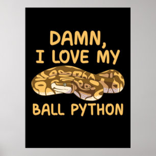 I Love My Ball Python Poster