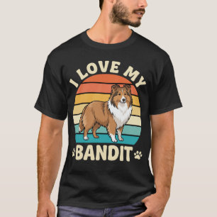 I Love My Bandit Sheltie Dog Retro T-Shirt
