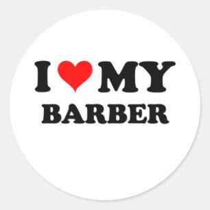 I Love My Barber Classic Round Sticker