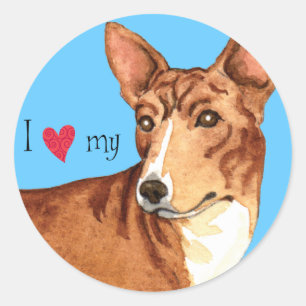 I Love my Basenji Classic Round Sticker