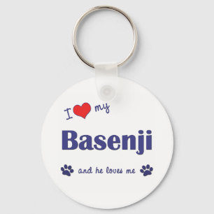 I Love My Basenji (Male Dog) Keychain