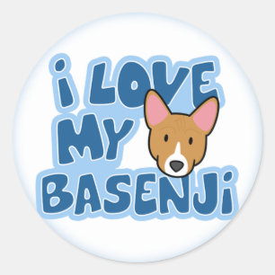 I Love My Basenji Stickers