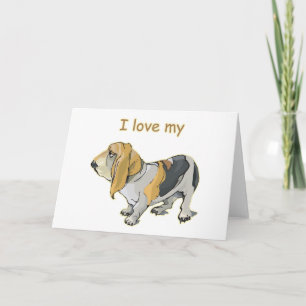 I Love My Basset Hound Card