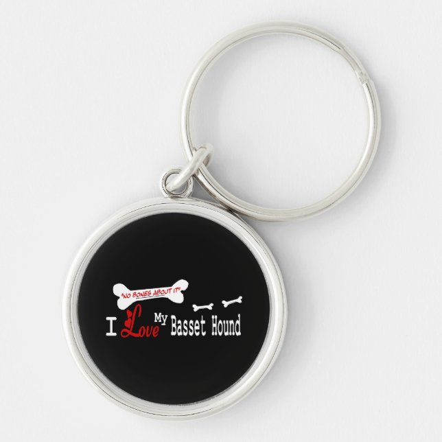I Love My Basset Hound Keychain (Front)