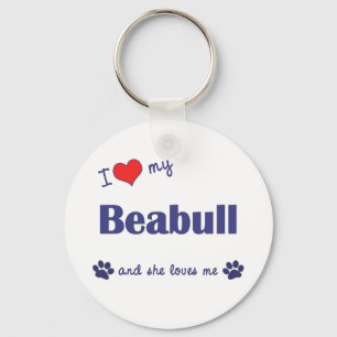 I Love My Beabull (Female Dog) Keychain
