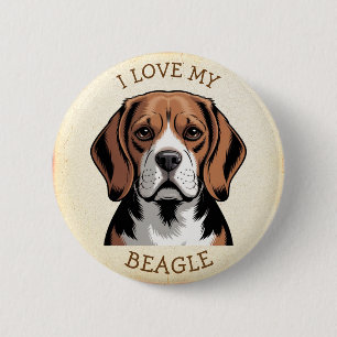 I Love my Beagle 2 Inch Round Button