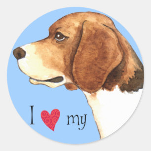 I Love my Beagle Classic Round Sticker