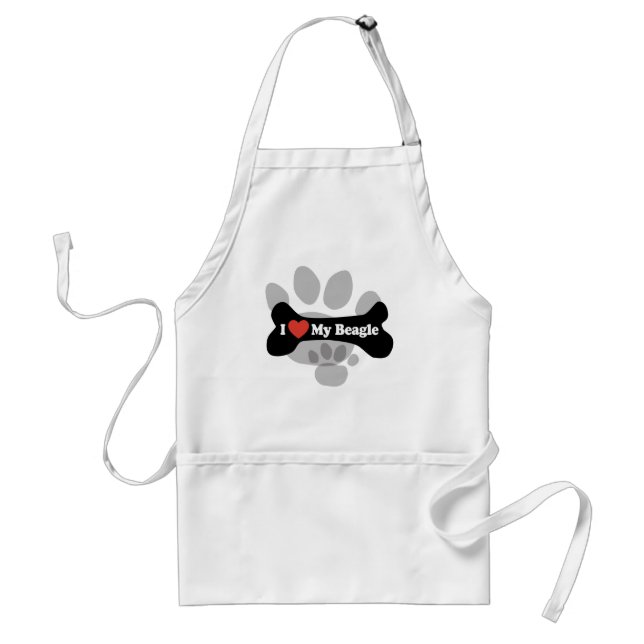 I Love My Beagle - Dog Bone Standard Apron (Front)