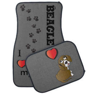 I Love my Beagle Dog Car Mat