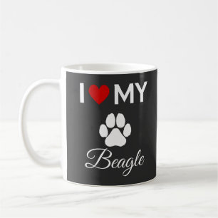 I love my Beagle dog custom text Coffee Mug