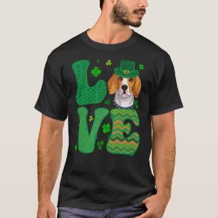 I Love My Beagle Dog Leprechaun Shamrocks Saint Pa T-Shirt