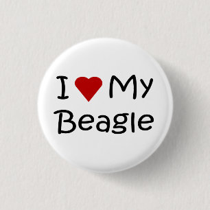 I Love My Beagle Dog Lover Gifts and Apparel 1 Inch Round Button