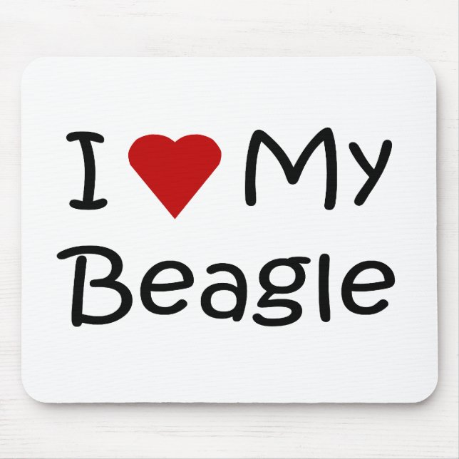 I Love My Beagle Dog Lover Gifts and Apparel Mouse Pad (Front)